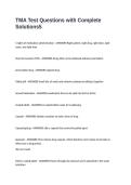 TMA Test Questions with Complete Solutions