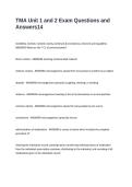 TMA Unit 1 and 2 Exam Questions and Answers