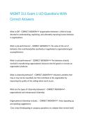 MGMT 311 Exam 1 UO Questions With Correct Answers&period;