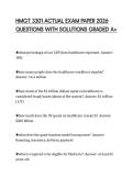 HMGT 3301 ACTUAL EXAM PAPER 2026 QUESTIONS WITH SOLUTIONS GRADED A&plus;