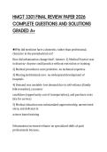 HMGT 3301 FINAL REVIEW PAPER 2026 COMPLETE QUESTIONS AND SOLUTIONS GRADED A&plus;