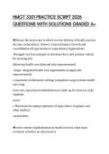 HMGT 3301 PRACTICE SCRIPT 2026 QUESTIONS WITH SOLUTIONS GRADED A&plus;