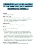 HOMEOSTASIS LAB - SOPHIA LEARNING ACTUAL EXAM PAPER 2026 QUESTIONS WITH ANSWERS GRADED A&plus;