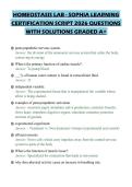 HOMEOSTASIS LAB - SOPHIA LEARNING CERTIFICATION SCRIPT 2026 QUESTIONS WITH SOLUTIONS GRADED A&plus;