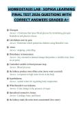 HOMEOSTASIS LAB - SOPHIA LEARNING FINAL TEST 2026 QUESTIONS WITH CORRECT ANSWERS GRADED A&plus;