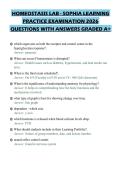 HOMEOSTASIS LAB - SOPHIA LEARNING PRACTICE EXAMINATION 2026 QUESTIONS WITH ANSWERS GRADED A&plus;