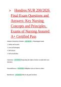 Hondros NUR 200&sol;2026 Final Exam Questions and Answers&colon; Key Nursing Concepts and Principles&comma; Exams of Nursing Assured A&plus; Certified Pass