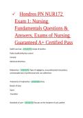 Hondros PN NUR172 Exam 1&colon; Nursing Fundamentals Questions & Answers&comma; Exams of Nursing Guaranteed A&plus; Certified Pass