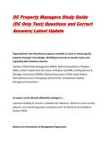 DC Property Managers Study Guide &lpar;DC Only Test&rpar; Questions and Correct Answers&vert; Latest Update