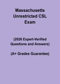 Massachusetts Unrestricted CSL Exam Questions and Answers 2026 &vert; Contractor Study & Practice Guide