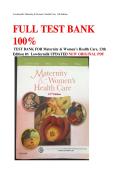 Maternity & Women&rsquo;s Health Care &lpar;13th Edition&rpar; by Lowdermilk &ndash; Comprehensive Test Bank Questions and Answers for Nursing Students
