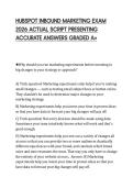 HUBSPOT INBOUND MARKETING EXAM 2026 ACTUAL SCRIPT PRESENTING ACCURATE ANSWERS GRADED A&plus;