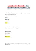 Union Pacific Conductor Final Exam &ndash; Questions and Correct Answers