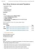 COUC 504 Quiz&colon; African American and Jewish Populations &vert; Score 45&sol;45 &vert; Liberty University