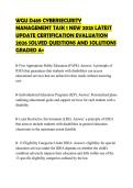 WGU D489 CYBERSECURITY MANAGEMENT TASK 1 NEW 2025 LATEST UPDATE CERTIFICATION EVALUATION 2026 SOLVED QUESTIONS AND SOLUTIONS GRADED A&plus;