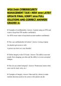 WGU D489 CYBERSECURITY MANAGEMENT TASK 1 NEW 2025 LATEST UPDATE FINAL SCRIPT 2026 FULL SOLUTIONS AND CORRECT ANSWERS GRADED A&plus;