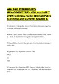 WGU D489 CYBERSECURITY MANAGEMENT TASK 1 NEW 2025 LATEST UPDATE ACTUAL PAPER 2026 COMPLETE QUESTIONS AND ANSWERS GRADED A&plus;