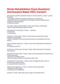 Stroke Rehabilitation Exam Questions And Answers Rated 100&percnt; Correct&excl;&excl;