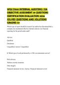 WGU D560 INTERNAL AUDITING I OA OBJECTIVE ASSESSMENT 59 QUESTIONS CERTIFICATION EVALUATION 2026 SOLVED QUESTIONS AND SOLUTIONS GRADED A&plus;
