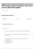Surgical First Assist Exam Questions & Answers &vert; 100&percnt; Verified solutions &vert;Questions with Correct Answers 2026 latest update&excl;&excl;