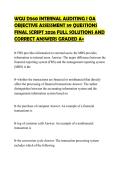 WGU D560 INTERNAL AUDITING I OA OBJECTIVE ASSESSMENT 59 QUESTIONS FINAL SCRIPT 2026 FULL SOLUTIONS AND CORRECT ANSWERS GRADED A&plus;