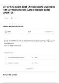 CIT GPSTC Exam 2026 &lpar;Actual Exam&rpar; Questions with verified Answers &lpar;Latest Update 2026&rpar; UPDATE&excl;&excl;