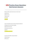 CPO Practice Exam &ndash; Questions and Correct Answers
