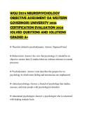 WGU D574 NEUROPSYCHOLOGY OBJECTIVE ASSESSMENT OA WESTERN GOVERNORS UNIVERSITY 2025 CERTIFICATION EVALUATION 2026 SOLVED QUESTIONS AND SOLUTIONS GRADED A&plus;