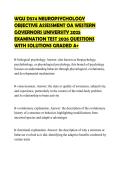 WGU D574 NEUROPSYCHOLOGY OBJECTIVE ASSESSMENT OA WESTERN GOVERNORS UNIVERSITY 2025 EXAMINATION TEST 2026 QUESTIONS WITH SOLUTIONS GRADED A&plus;