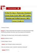 TCEQ TX Class C Wastewater Treatment License Exam &lpar;Latest 2026 &sol; 2027 Update&rpar; Questions and Verified Answers &vert; 100&percnt; Correct &vert; Grade A&plus;