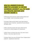 WGU D574 NEUROPSYCHOLOGY OBJECTIVE ASSESSMENT OA WESTERN GOVERNORS UNIVERSITY 2025 TEST BANK 2026 UPDATED QUESTIONS WITH ANSWERS GRADED A&plus;