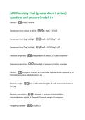 ACS Chemistry Final &lpar;general chem 1 review&rpar;  questions and answers Graded A&plus; 
