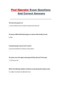 Pool Operator Exam &ndash; Questions and Correct Answers