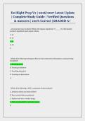 Eat Right Prep V2 &vert; 2026&sol;2027 Latest Update  &vert; Complete Study Guide &vert; Verified Questions  & Answers &vert; 100&percnt; Correct &vert;GRADED A&plus; 