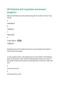 AP Chemistry Unit 1 questions and answers  Graded A&plus; 