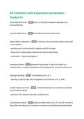 AP Chemistry Unit 3 questions and answers  Graded A&plus; 