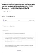 Ski Patrol Exam comprehensive questions and verified answers ACTUAL EXAM 2026 TEST&excl;&excl; Graded A&plus; &vert; 2025&vert;2026 EXAM UPDATE