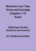 Business Law 1 Key Terms & Concepts Chapters 1-12 Questions and Answers 2026 &vert; Study Guide