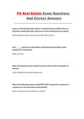 PA Real Estate Exam Prep &ndash; Practice Questions and Correct Answers