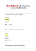 Water Distribution Test Prep &ndash; Questions and Correct Answers