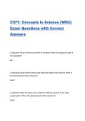 C371&colon; Concepts in Science &lpar;WGU&rpar; Exam Questions with Correct Answers