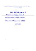 NR 293 Pharmacology Exam 2 Actual Questions And Answers