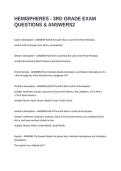 HEMISPHERES - 3RD GRADE EXAM QUESTIONS & ANSWERS