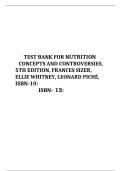 Test Bank for Nutrition&colon; Concepts and Controversies 15th Edition by Frances Sizer&comma; Ellie Whitney & Leonard Pich&eacute; &vert; Exam Questions & Answers