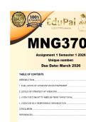 MNG3701 Assignment 1 &lpar;COMPLETE ANSWERS&rpar; Semester 1 2026 - DUE March 2026