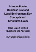 Introduction to Business Law & Legal Environment Questions and Answers 2026 &vert; Key Concepts Study Guide