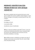 INSURANCE ADJUSTER EXAM 2026 PREMIUM REVIEW SET WITH DETAILED ANSWER KEY