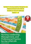 Nursing Leadership&comma; Management&comma; and Professional Practice for the LPN&sol;LVN &lpar;7th Edition&rpar; Tamara R&period; Dahlkemper Complete Test Bank Chapters 1&ndash;20
