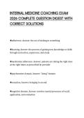 INTERNAL MEDICINE COACHING EXAM 2026 COMPLETE QUESTION DIGEST WITH CORRECT SOLUTIONS