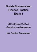 Florida Business & Finance Practice Exam 3 Questions and Answers 2026 &vert; Contractor Study Guide
